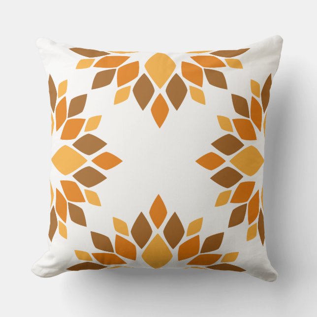 beau motif floral brun coussin (Recto)