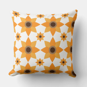 beau motif floral brun coussin