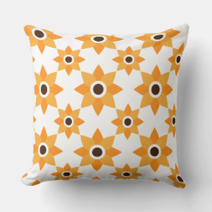 beau motif floral brun coussin