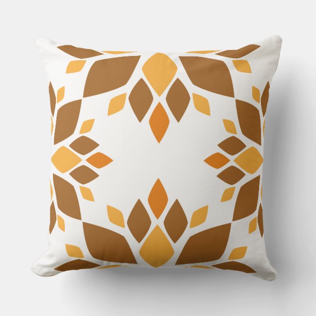 beau motif floral brun coussin (Recto)