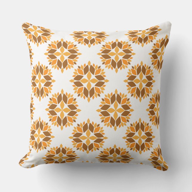 beau motif floral brun coussin (Recto)
