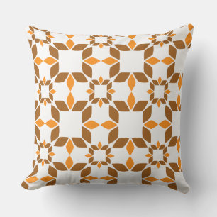 beau motif floral brun coussin