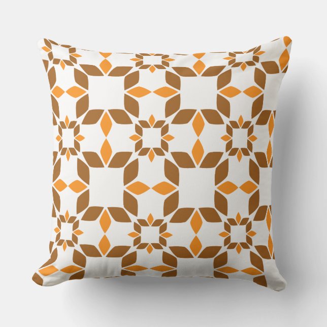beau motif floral brun coussin (Recto)
