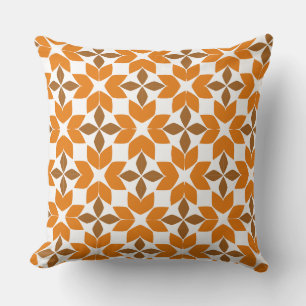 beau motif floral brun coussin
