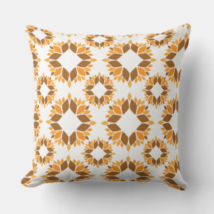 beau motif floral brun coussin