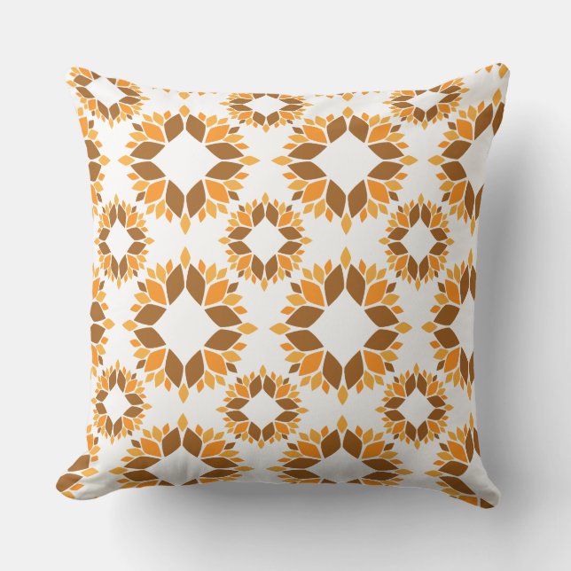 beau motif floral brun coussin (Recto)