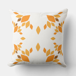 beau motif floral brun coussin