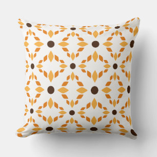 beau motif floral brun coussin