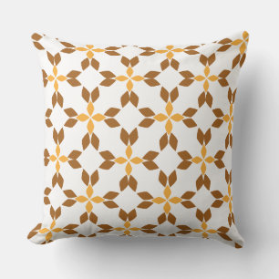 beau motif floral brun coussin