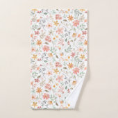 Beau motif floral de pêche (Serviette à main)