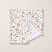 Beau motif floral de pêche (Gant de toilette)