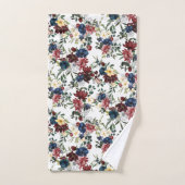Beau motif floral Fleurs bleu rouge jaune (Serviette à main)
