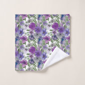 Beau motif floral violet (Gant de toilette)