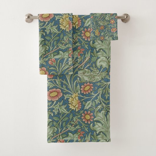 Beau motif floral William Morris Vert rose (En situation)