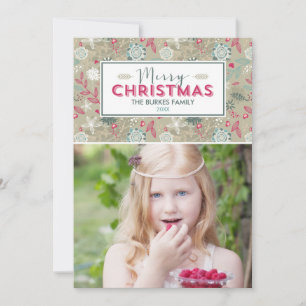Beau Motif Noël Cartes photos de vacances