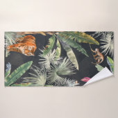 Beau motif transparent avec aquarelle tropica (Serviette de bain)