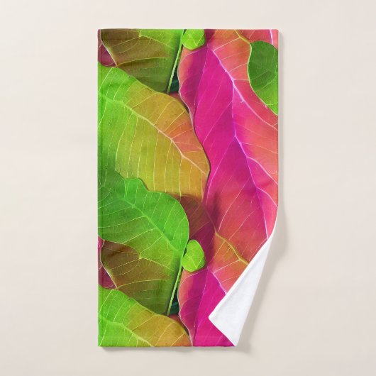 Beau Motif vert et rose (Serviette à main)