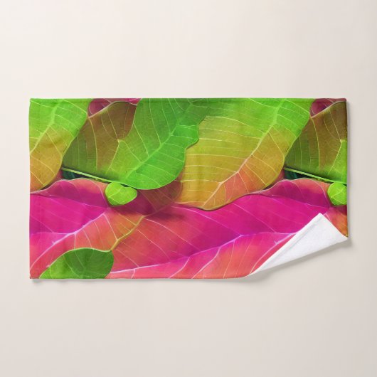 Beau Motif vert et rose (Serviette à main)