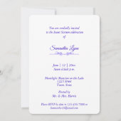 Beau Néon violet, Étoiles, Sweet 16 Invitation (Dos)