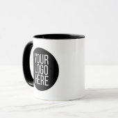 beau noir et blanc votre logo ici tasse (Devant gauche)