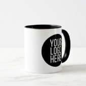 beau noir et blanc votre logo ici tasse (Devant droit)