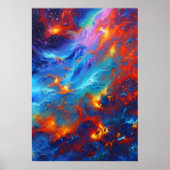 Beau nuage de gaz dans l'espace | AI Art Poster (Devant)