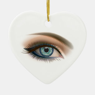 Beau oeil féminin. Ornement en céramique