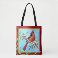 Beau oiseau cardinal sur un Sac fourre-tout de bra