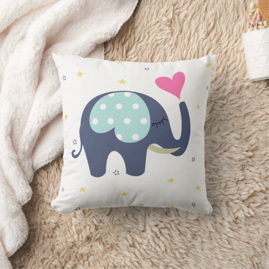 Beau oreiller à lancer imprimé éléphant (Couverture)