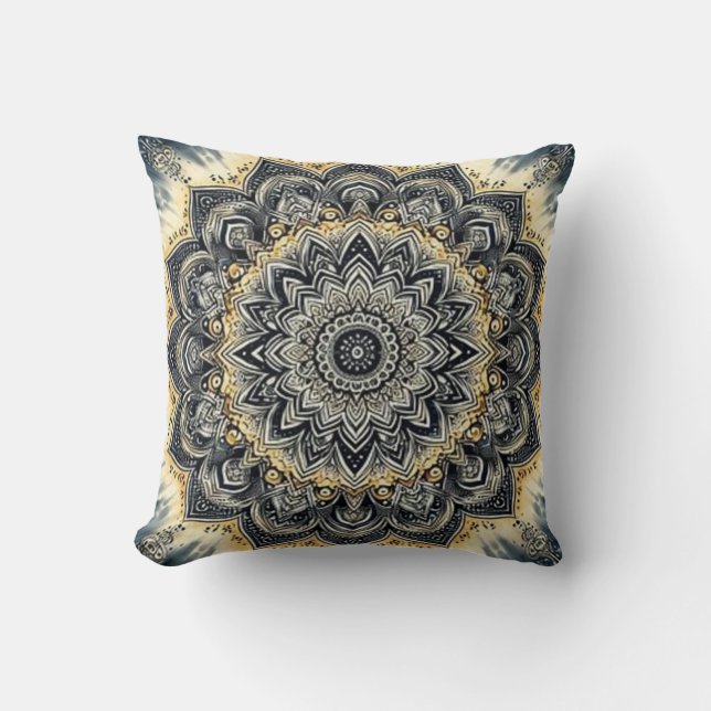 Beau Oreiller Mandala à Cravate-Dye (Recto)