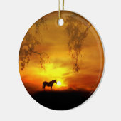 Beau Ornement de Cheval et lever du soleil (Gauche)