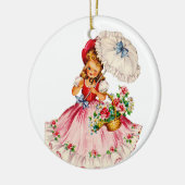 Beau ornement de petite fille en rouge (Gauche)