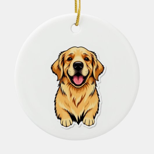 Beau Ornement Golden Retriever (Devant)
