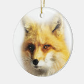 Beau ornement solstice d'hiver renard et neige (Gauche)