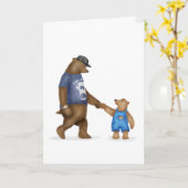 Beau ours et ours blanc carte (Fleur jaune)