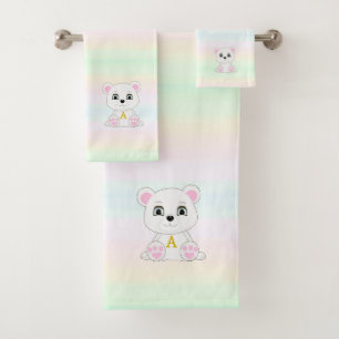 Beau ours polaire aux tons pastel multicolores