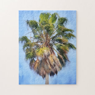 Beau Palm Tree Art Tropical Style Puzzle