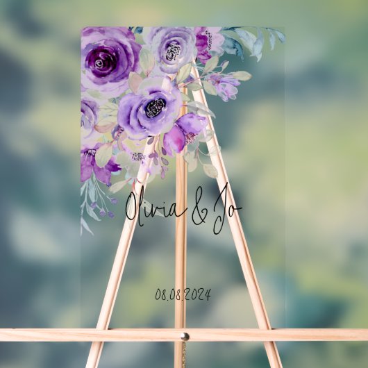 beau panneau acrylique floral lilas (Neutre)