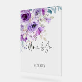 beau panneau acrylique floral lilas (Angle)