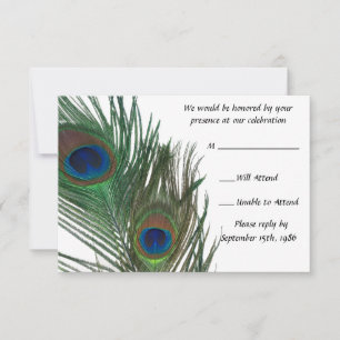 Beau paon blanc épousant RSVP