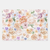 Beau papier d'enveloppement rose pastel Floral (Devant)