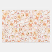 Beau papier d'enveloppement rose pastel Floral (Devant 3)