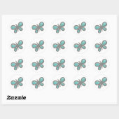 Beau papillon argenté Stickers de mariage (Feuille)