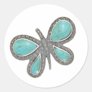 Beau papillon argenté Stickers de mariage