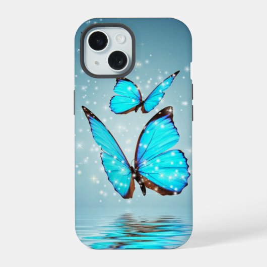 beau papillon bleu brillant (Verso)