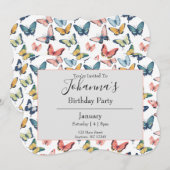 Beau Papillon coloré Imprimer Invitation (Devant / Derrière)