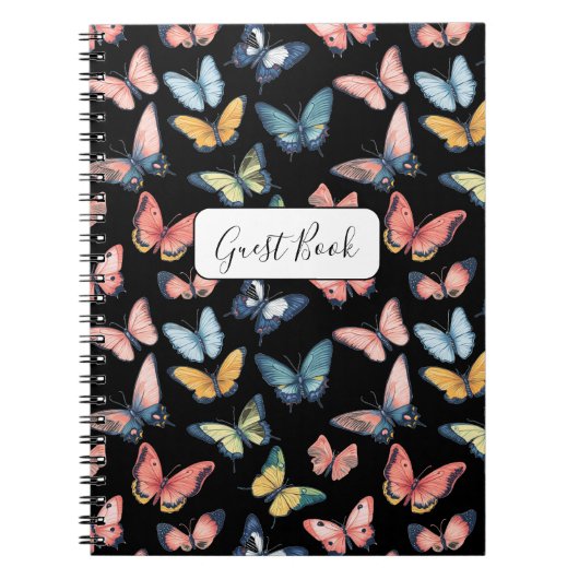 Beau Papillon coloré Imprimer livre d'invité (Devant)
