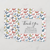 Beau Papillon coloré Merci d'impression (Devant / Derrière)