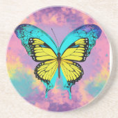 Beau papillon design Dessous de verre de grès (Devant)