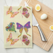 Beau papillon et serviette de cuisine Moth (Quart Plié)